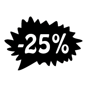 Étiquette soldes promotion -25%